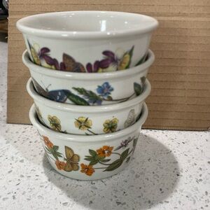 4 Vintage Portmeirion Botanic Garden 3.75" Ramekins‎ RARE